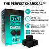 Close-up of natural 25mm coconut charcoal cube from KENZ